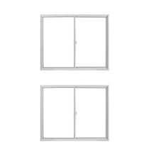 Kit com 2 Janelas de Alumínio de Correr 100x150cm Vidro Liso Linha Soft Mgm