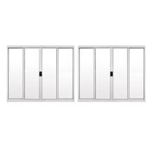 Kit com 2 Janelas de Alumínio de Correr 100x200cm 4 Folhas Hale Esquadrias