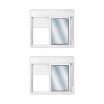 Kit com 2 Janelas de Alumínio Persiana Integrada 140x150cm com Vidro Liso Linha Solida Mgm