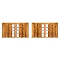 Kit com 2 Janelas de Madeira Veneziana 140x100cm 6 Folhas Rodam Marrom/Imbuia Hale Esquadrias Kit com 2 Janelas de Madeira Veneziana 140x100cm 6 Folhas Rodam Marrom/Imbuia Hale Esquadrias