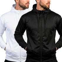 Kit com 2 Jaqueta Flanelada Capuz Ajustável Masculina Corta Vento Bolsos Laterais Premium Inverno