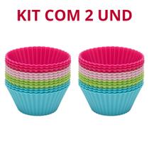 Kit com 2 Jogo De Formas Para Muffins Redondo 12 Peças Mimo Style