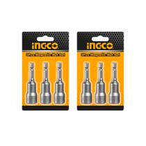 Kit com 2 jogo de soquetes canhão magnéticos com 3 peças 12mm ingco
