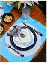 Kit com 2 jogos americano Verona azul bb