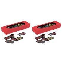 Kit com 2 Jogos de Dominó de Plástico Com Adesivo