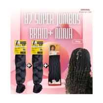 Kit com 2 Jumbos Ser Mulher 399g + Fibra Nina Softex Ideal para Tranças e Box Braids Gypsy Braids