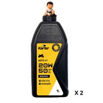 Kit com 2 karter oleo plus moto 20w 50 1l sl