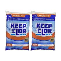 Kit com 2 keepclor dicloro 40% pratic line saco 1kg