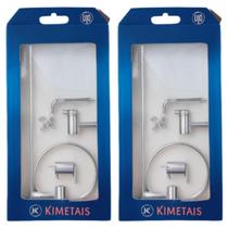 Kit com 2 kimetais 2095 kit acessorios p/banheiro delicatta c/5 pcs