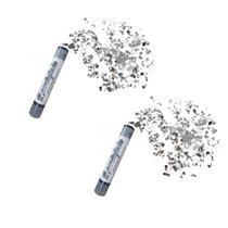 Kit com 2 Lança Confetes Metalizado Prata