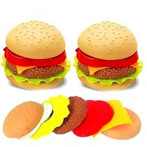 Kit com 2 Lanches Hambúrguer MC de Brinquedo Ingredientes de Montar 7 Peças Cada Kit com 2 Lanches Hambúrguer MC de Brinquedo Ingredientes de Montar 7 Peças Cada
