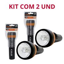 Kit com 2 Lanterna de Led Abs 1 Led 2 Pilhas D - Alto Brilho Foxlux