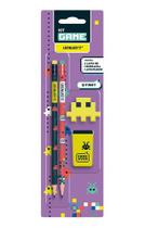 Kit Com 2 Lápis Hb Apontador Borracha Leo E Leo Game