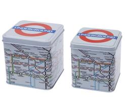 Kit com 2 Latas Decorativas em Ferro Esmaltado 10,2x10,2x10,8cm e 8,7x8,7x9,7cm -Dolce Home