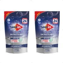 Kit com 2 Lava-louças Louças 24 pastilhas com Bicarbonato Tablet In