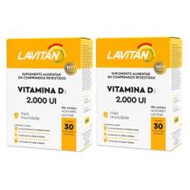 Kit com 2 - Lavitan Vitamina D3 2.000ui Cimed com 30 Comprimidos o Aut
