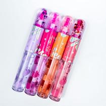 Kit com 2 Lip gloss labial hidratante 2 em 1 com glitter divertido intenso