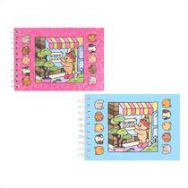 Kit com 2 Livro de Colorir Caderno Bobbie Goods Capa Dura Holográfica 48 Páginas Folha de Acetato Inclusa