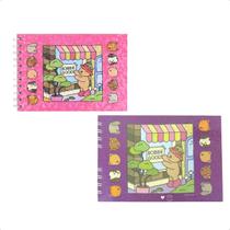 Kit com 2 Livro de Colorir Caderno Bobbie Goods Capa Dura Holográfica 48 Páginas Folha de Acetato Inclusa