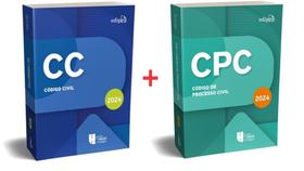 Kit com 2 livros Código civil atualizado + Código de processo civil atualizado