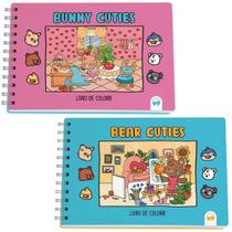 Kit com 2 Livros de Colorir Bunny e Bear Cuties Capa Dura Kit com 2 Livros de Colorir Bunny e Bear Cuties Capa Dura