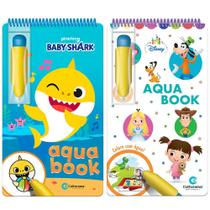 Kit Com 2 Livros De Colorir Com Água - Baby Shark E Disney