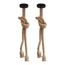 Kit com 2 Lustres Pendentes Corda para 2 Lâmpadas E27 Bivolt Kit com 2 Lustres Pendentes Corda para 2 Lâmpadas E27 Bivolt