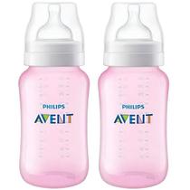 Kit com 2 Mamadeira Classica ANTI-COLIC 330ML Rosa Philips AVENT SCY121/11 Kit com 2 Mamadeira Classica ANTI-COLIC 330ML Rosa Philips AVENT SCY121/11