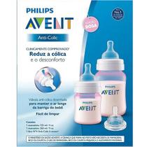 Kit com 2 Mamadeiras ANTI-COLIC Classica Rosa 125/260ML Philips AVENTS SCY119/14 Kit com 2 Mamadeiras ANTI-COLIC Classica Rosa 125/260ML Philips AVENTS SCY119/14