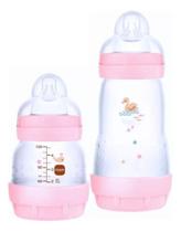 Kit Com 2 Mamadeiras Easy Start Set Rosa Mam 130 E 260ml