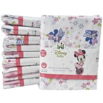 Kit Com 2 Manta Cueiro Flanelado Disney 80X80Cm Minnie