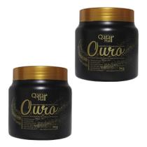Kit Com 2 Máscara Banho De Ouro 6 Benefícios Qatar Hair 1Kg
