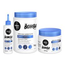 Kit com 2 Máscaras de Hidratação + Tônico Fortalecedor SOS Bomba Salon Line