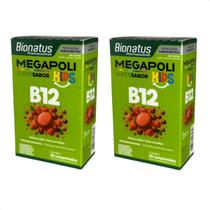 Kit com 2 - MegaPoli Bionatus B12 Kids 30 Compr. Mastigáveis Kit com 2 - MegaPoli Bionatus B12 Kids 30 Compr. Mastigáveis