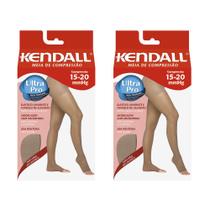 Kit com 2 Meias calça Kendall Sem Ponteira Média Compressão 1701