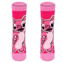 Kit com 2 Meias Infantil Disney Stitch e Angel Lupo Cano Médio Kit com 2 Meias Infantil Disney Stitch e Angel Lupo Cano Médio