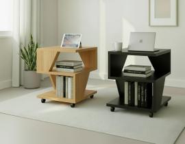 Kit com 2 Mesa de Cabeceira Spin para Quarto Casal Poquema