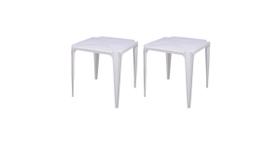 Kit com 2 mesa de plástico bela vista - branca - mor