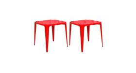 Kit Com 2 Mesa de Plástico Bela Vista - Vermelha - Mor Kit Com 2 Mesa de Plástico Bela Vista - Vermelha - Mor