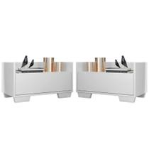Kit Com 2 Mesas De Cabeceira 60Cm Multimóveis V3634 Branco
