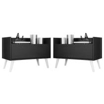 Kit com 2 Mesas de Cabeceira 60cm Retrô Multimóveis V3633