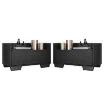 Kit Com 2 Mesas De Cabeceira 80Cm Multimóveis V4003 Preto