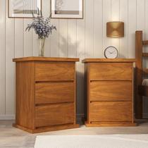 Kit com 2 Mesas de Cabeceira Dubai - 100% Madeira