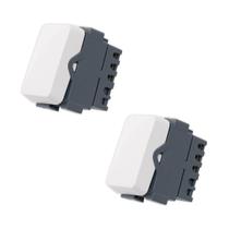 Kit com 2 mg b3 módulo interruptor paralelo 10a-250v branco (19404)