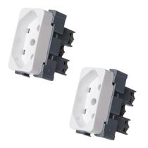 Kit com 2 mg b3 módulo tomada 2p+t 20a-250v branco (19417)