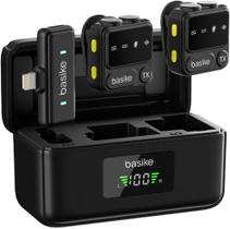 Kit com 2 Microfones de Lapela Sem Fio com Redução de Ruído Compatível com iPhone 7 ao 14