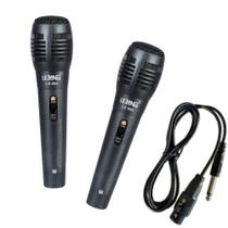 Kit com 2 Microfones para Karaokê e Caixa de Som com fio de 2.5 metros