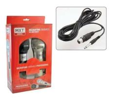 Kit com 2 microfones profissional dinâmico m-201 - 5 metros de cabo - mxt