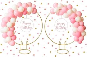 Kit Com 2 Mini Arco De Mesa Decoração Festas Suporte Painel 50cm Estrutura Para Painel Arco Redondo DOURADO