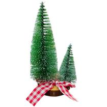 Kit Com 2 Mini Árvores De Natal Madeira Rústica Enfeite Nta11033 Kit Com 2 Mini Árvores De Natal Madeira Rústica Enfeite Nta11033